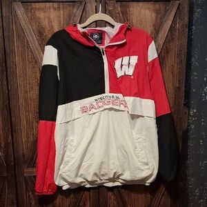 Wisconsin Badgers Red and White Bomber Jacket